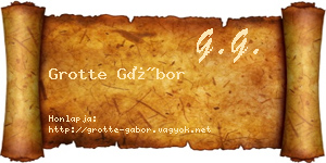 Grotte Gábor névjegykártya