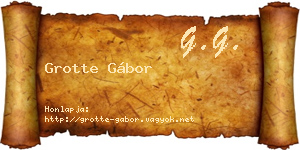 Grotte Gábor névjegykártya
